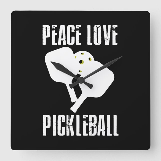 Funny Pickleball Fyrkantig Klocka (Framsida)