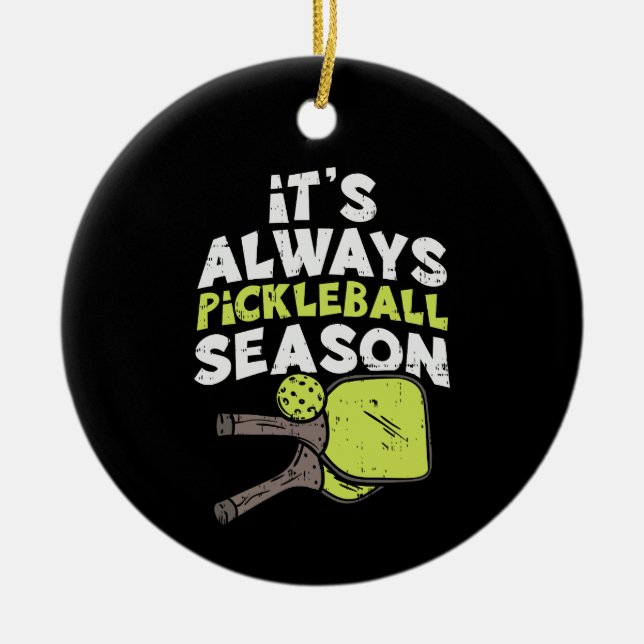 Funny Pickleball Julgransprydnad Keramik (Framsidan)