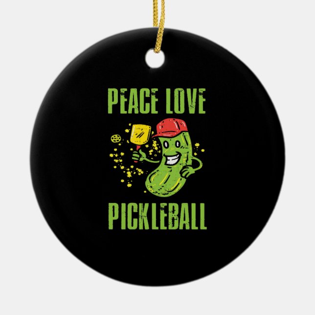 Funny Pickleball Julgransprydnad Keramik (Framsidan)