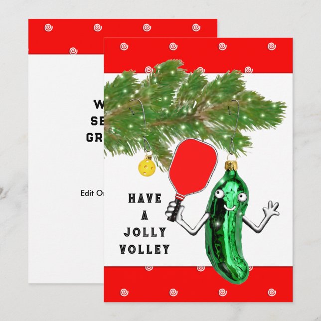 Funny Pickleball-julkort Julkort (Fram/baksida)