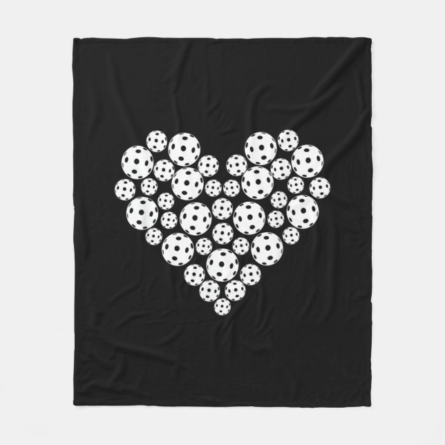 Funny Pickleball Love Heart Shape Valentine Fleecefilt (Framsidan)