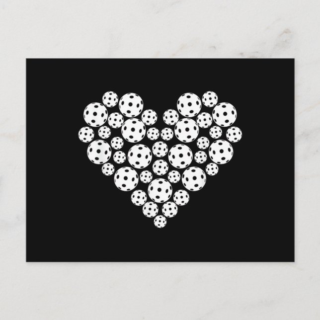 Funny Pickleball Love Heart Shape Valentine Vykort (Framsida)