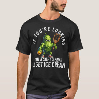 Funny Pickleball Lover With A Pickle Playing Pickl T Shirt