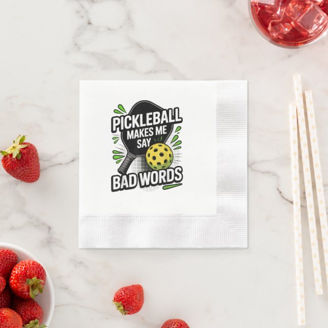 Funny Pickleball Makes Me Say Bad Words Pappersservett (Insitu)