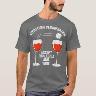 Funny Pickleball och Vin Älskare Gift T Shirt