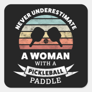 Funny Pickleball Paddle Gift för farmor Fyrkantigt Klistermärke