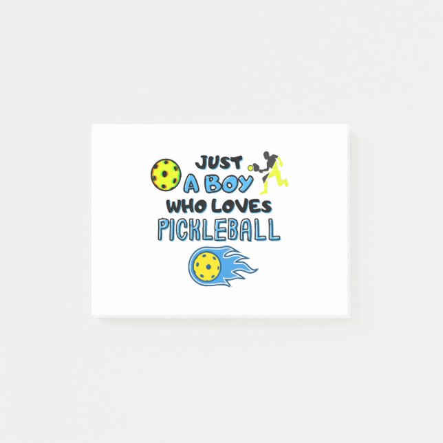 Funny Pickleball Player Just A Boy Who Loves Pickl Post-it Block (Framsida)