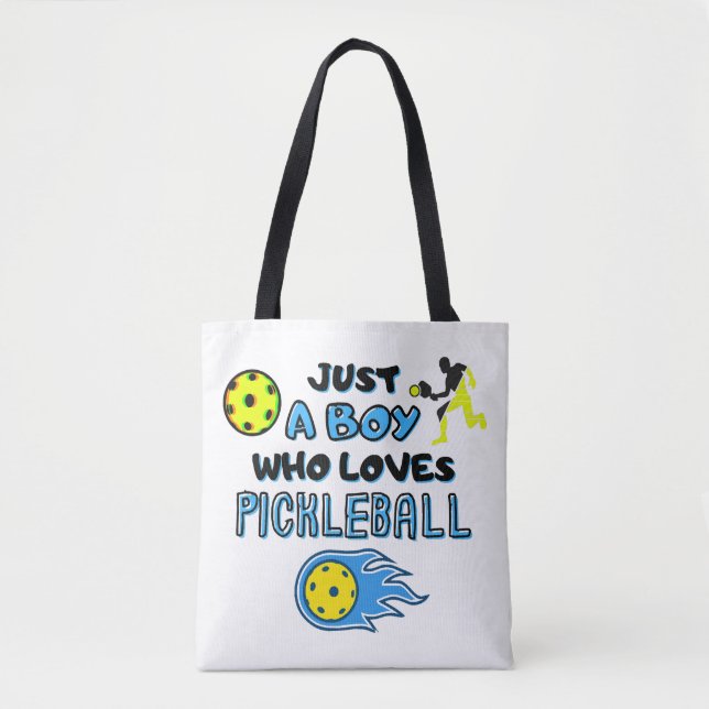 Funny Pickleball Player Just A Boy Who Loves Pickl Tygkasse (Framsida)
