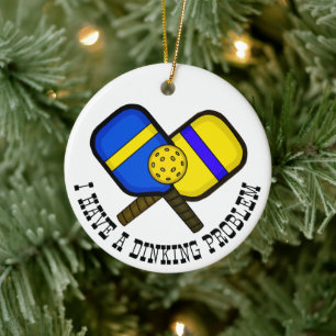 Funny Pickleball Pun-jul Julgransprydnad Keramik