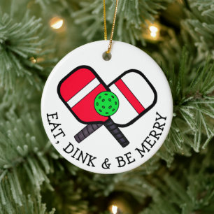 Funny Pickleball Pun-jul Julgransprydnad Keramik