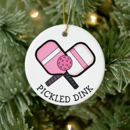 Funny Pickleball Pun-jul Julgransprydnad Keramik
