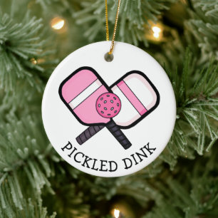 Funny Pickleball Pun-jul Julgransprydnad Keramik