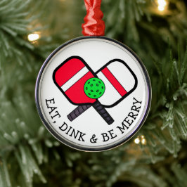 Funny Pickleball Pun-jul Julgransprydnad Metall