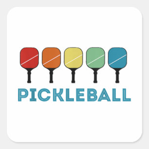 Funny Pickleball Retro-Vintage Fyrkantigt Klistermärke