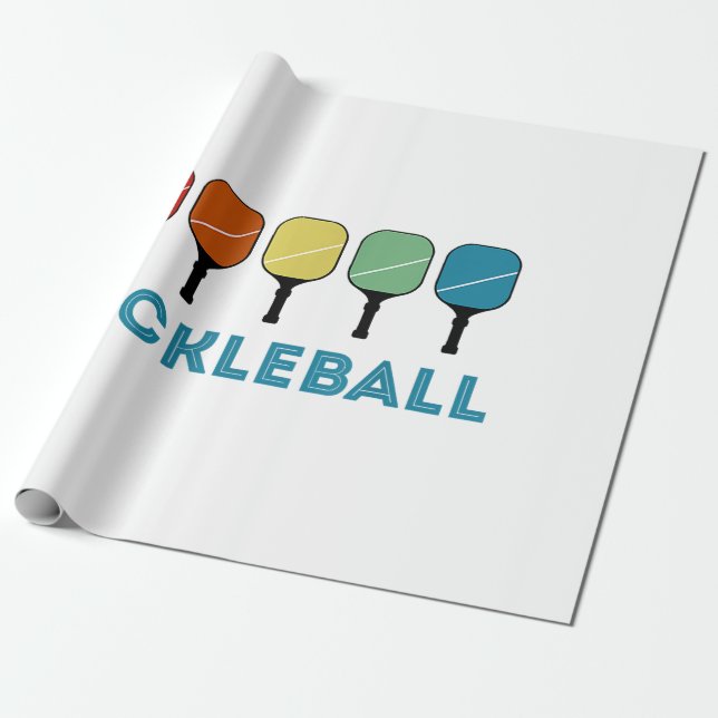Funny Pickleball Retro-Vintage Presentpapper (Utrullad)
