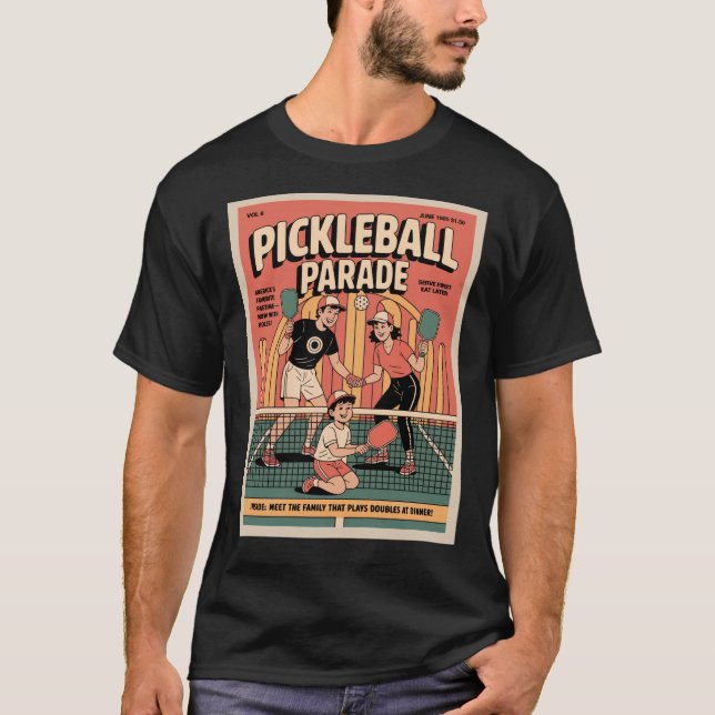 Funny Pickleball Serve First Eat Later Poster T Shirt (Framsida)