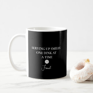 Funny Pickleball Typography Costum Namn skript Mug Kaffemugg
