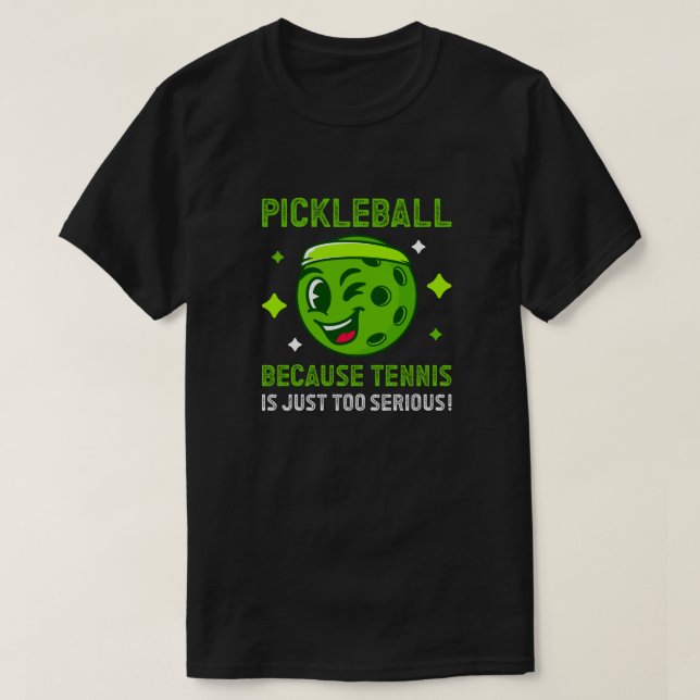 Funny Pickleball VS Tennis T-Shirt (Design framsida)