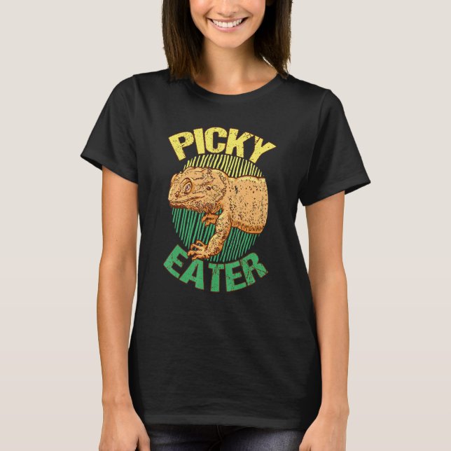 Funny Picky Eater Bearded Dragon T Shirt (Framsida)