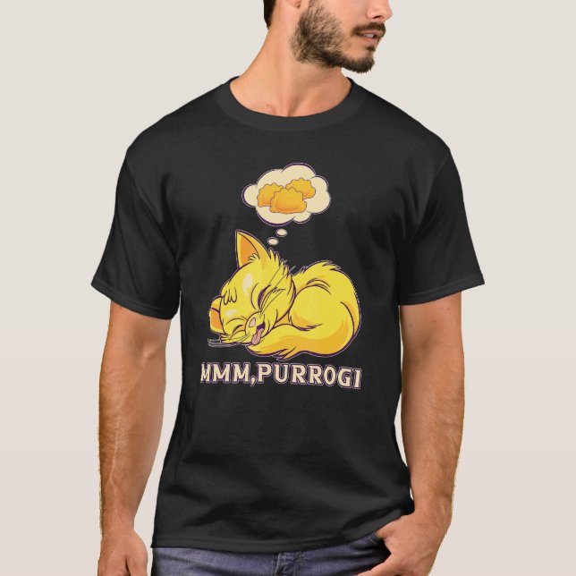 Funny Pierogi Cat Poland Food Polen Polska, P T Shirt (Framsida)