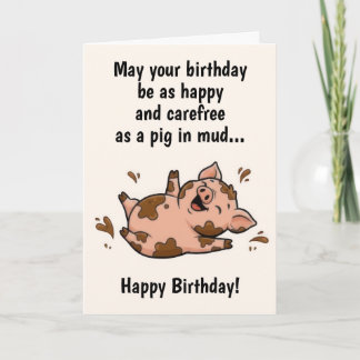 Funny Pig Birthday Kort