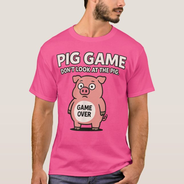 Funny Pig Game vintage T Shirt (Framsida)