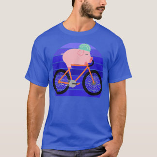 Funny Pig Lover Riding Bike Novelty Animal Birthda T Shirt