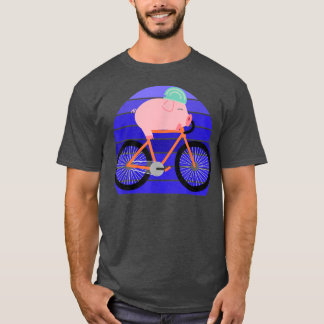 Funny Pig Lover Riding Bike Novelty Animal Birthda T Shirt