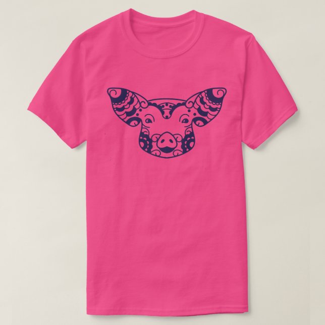 Funny Pig Mandala Design Animal Lover Premium  T Shirt (Design framsida)