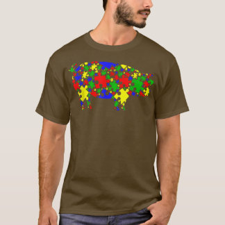 Funny Pig Puzzle Animals Lover Autism Awareness  T Shirt
