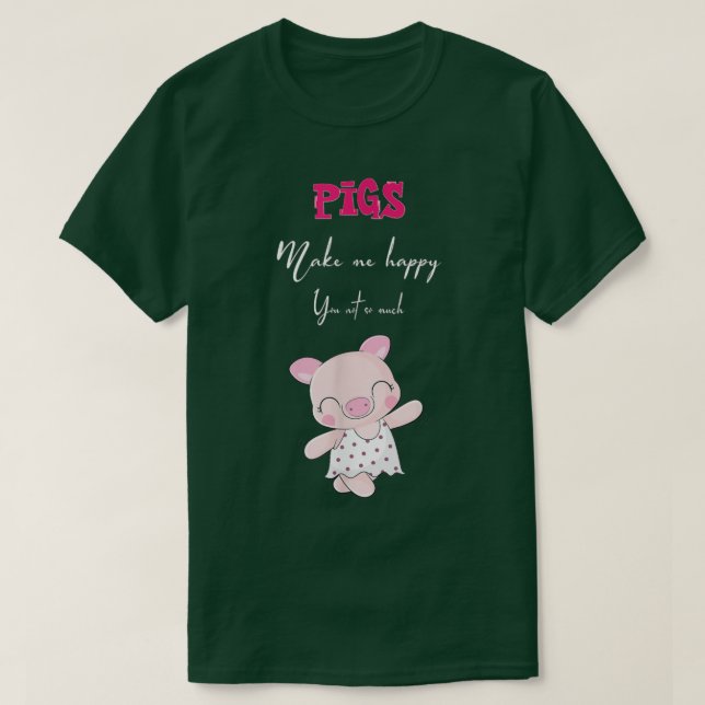 Funny pig  t shirt (Design framsida)