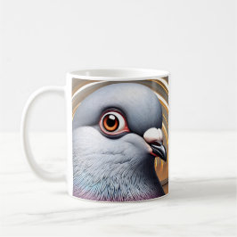 Funny Pigeon Ansikte Kaffemugg