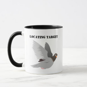 Funny Pigeon-Tecknad - "Locating Target" Bird Humo Mugg