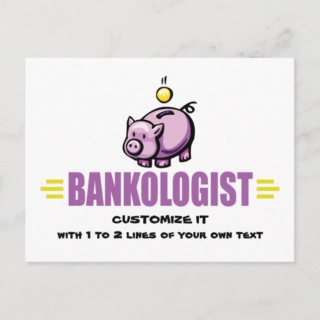 Funny Piggy Bank Vykort (Framsida)