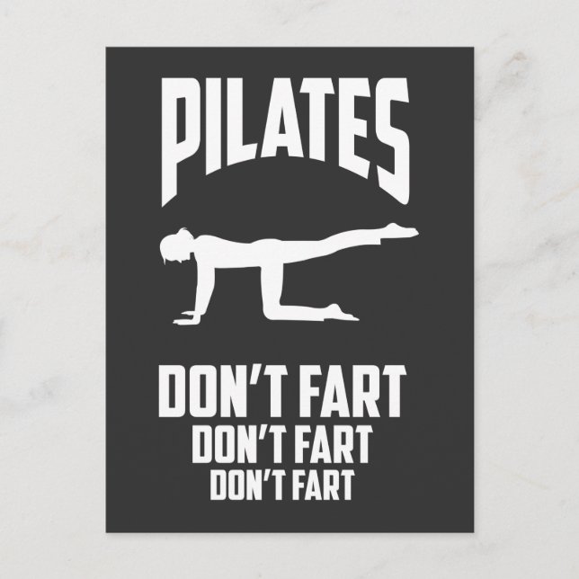 Funny Pilates Workout Fart Gym Exercise Joke Vykort (Framsida)