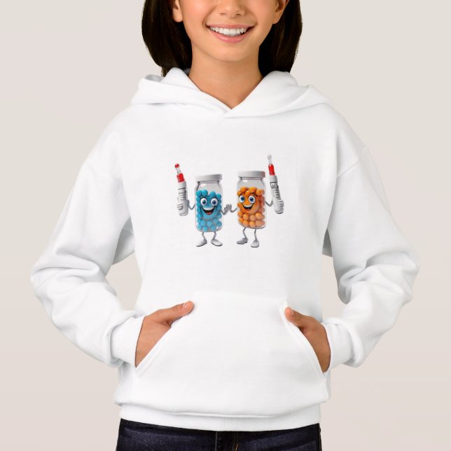 Funny Pill Bottle Hoodie for girls T Shirt (Framsida)