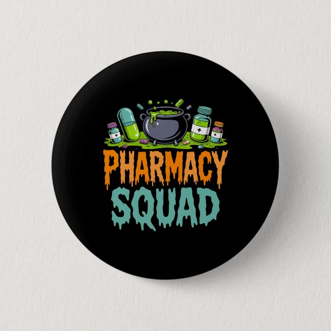Funny Pills farmaceut Squad Halloween Pa Knapp (Framsida)