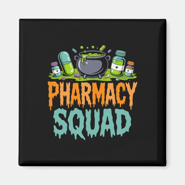 Funny Pills farmaceut Squad Halloween Pa Magnet (Framsidan)