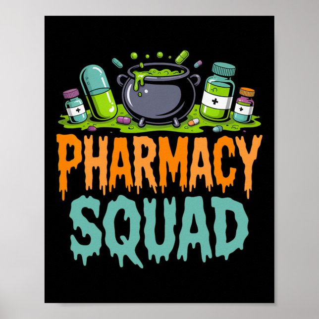 Funny Pills farmaceut Squad Halloween Pa Poster (Framsidan)