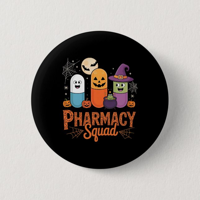 Funny Pills Pharmacy Pharmacist Squad Cute Hallowe Knapp (Framsida)