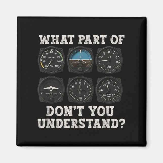 Funny Pilot Art Manar Women Aviation Airline Pilot Magnet (Framsidan)