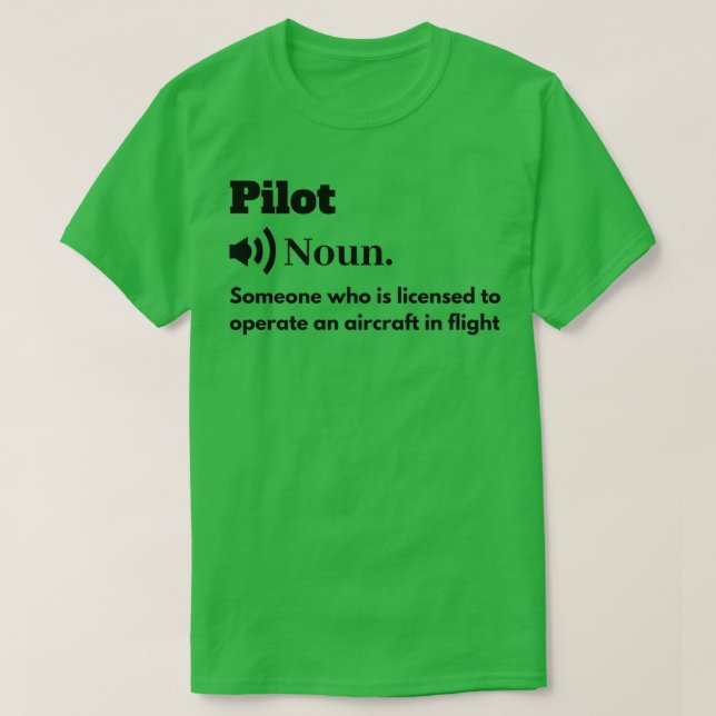 Funny Pilot Definition 1 T Shirt (Design framsida)