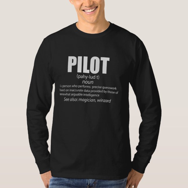 Funny Pilot Definition Aviation Manar för Far S T Shirt (Framsida)