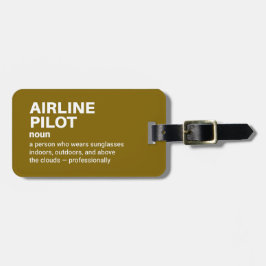 Funny Pilot Definition Gift Bagagebricka