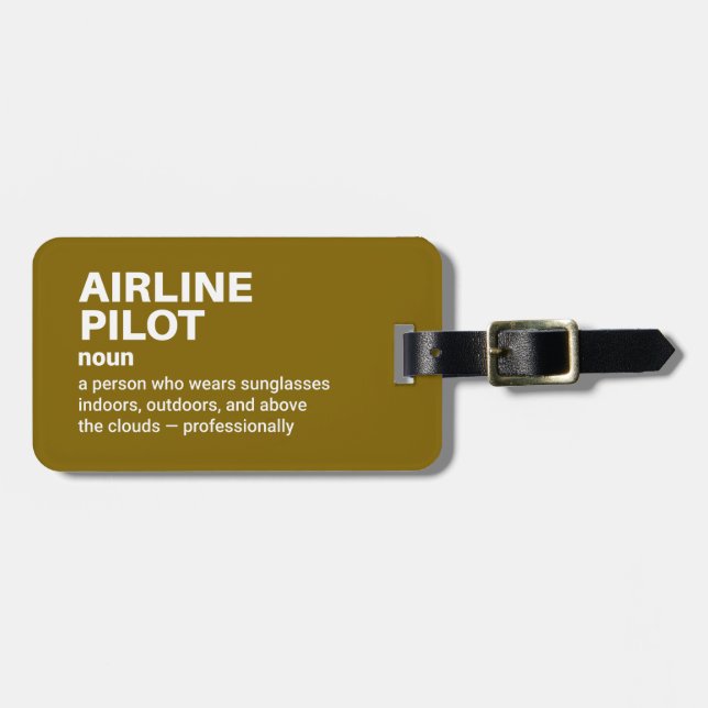 Funny Pilot Definition Gift Bagagebricka (Horisontell Framsida)