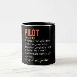 Funny Pilot Definition Två-Tonad Mugg