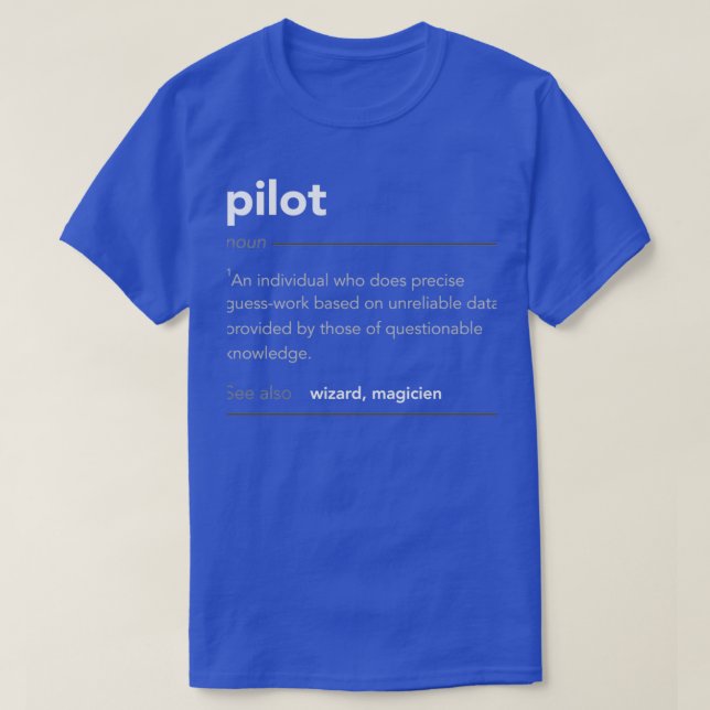 Funny Pilot Gift Funny Definition Job Coola Pilot  T Shirt (Design framsida)