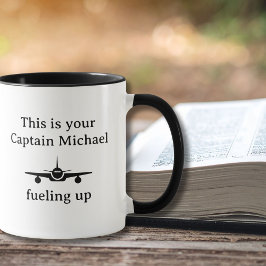 Funny Pilot Joke Captain Fueling Up Personalized Mugg