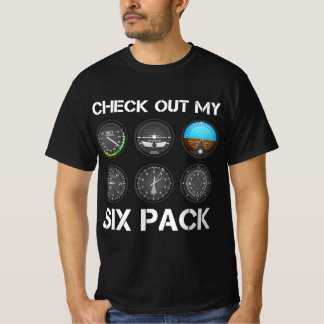 Funny pilot, översta flygplan 6-pack flyginlopp t shirt