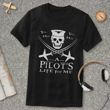 Funny Pilot Skull Kor-flygplan Pirat Humor Dk